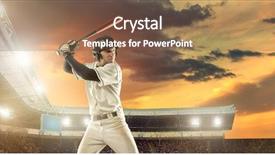  Presentation with stadium - Audience pleasing slides consisting of action on the stadium backdrop and a tawny brown colored foreground