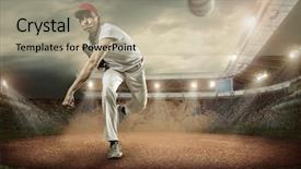  Presentation with stadium - Cool new slide deck with action on the stadium backdrop and a mint green colored foreground