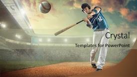  Presentation with stadium - Amazing presentation design having action on the stadium backdrop and a mint green colored foreground