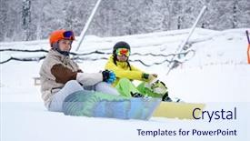  Presentation with action plan - Theme featuring action plan free - two snowboarders - men background and a sky blue colored foreground
