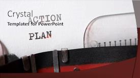  Presentation with action plan - Presentation theme featuring action-plan-phrase-written background and a sky blue colored foreground