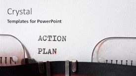  Presentation with action plan - PPT theme with action-plan-phrase-written background and a white colored foreground