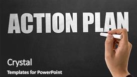  Presentation with action plan - Colorful slide deck enhanced with action plan backdrop and a dark gray colored foreground