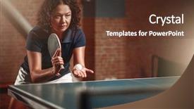  Presentation with table tennis - Amazing slide set having action reaction - table tennis female player backdrop and a tawny brown colored foreground