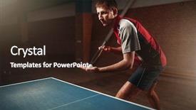  Presentation with table tennis - Beautiful slide set featuring action reaction - table tennis male player backdrop and a wine colored foreground