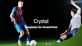  Presentation with football competition - Theme enhanced with action run and jump duel background and a black colored foreground