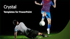  Presentation with football competition - Audience pleasing PPT layouts consisting of action run and jump duel backdrop and a black colored foreground