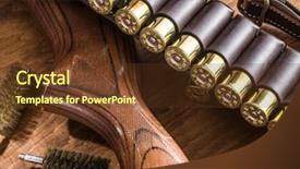  Presentation with pump - Cool new PPT layouts with action shotgun cartridge 12 guage backdrop and a  colored foreground