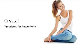  Presentation with girl model - Amazing PPT theme having actitud - beautiful girl in fashion stylish backdrop and a white colored foreground