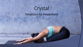  Presentation with childs - Colorful presentation design enhanced with actitud - young woman practicing yoga childs backdrop and a light blue colored foreground