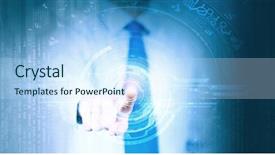  Presentation with virtual learning for adults - Audience pleasing slide set consisting of activate - close up of businessman pressing backdrop and a sky blue colored foreground