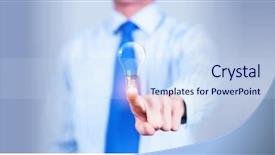  Presentation with light bulb - Audience pleasing PPT layouts consisting of activate - close up of businessman touching backdrop and a  colored foreground