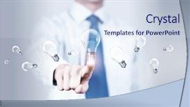  Presentation with hand touching finger digital - PPT theme enhanced with activate - close up of businessman touching background and a  colored foreground