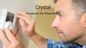  Presentation with vector control - Amazing PPT theme having activate - fitting lcd thermostat control backdrop and a  colored foreground