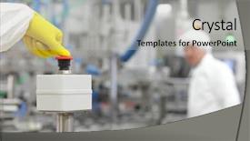  Presentation with process - PPT layouts consisting of activate - hand in yellow glove pressing background and a light gray colored foreground