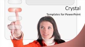  Presentation with modern - Colorful presentation design enhanced with activate - handsome young woman using backdrop and a  colored foreground