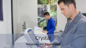  Presentation with pneumatic control - Slide set featuring activate - man using control pad background and a seafoam green colored foreground