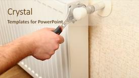  Presentation with repair - Colorful slides enhanced with activate - repair heating radiator close-up backdrop and a lemonade colored foreground