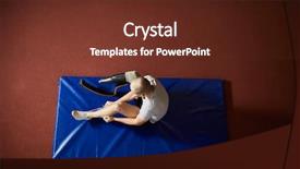  Presentation with artificial satellites - Beautiful presentation theme featuring overview of young paralympic competitor backdrop and a tawny brown colored foreground
