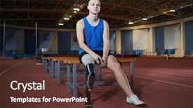  Presentation with amputation prosthesis - Slide deck consisting of amputation prosthesis - young runner with artificial right background and a tawny brown colored foreground