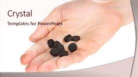  Presentation with carbon - Slide deck featuring preformance - activated carbon in hand isolated background and a lemonade colored foreground