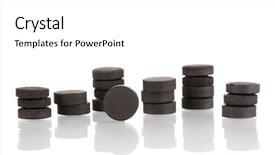  Presentation with carbon - Cool new presentation theme with activated carbon in tablets isolated backdrop and a white colored foreground