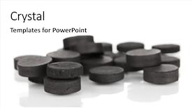  Presentation with carbon - PPT layouts featuring preformance - activated carbon in tablets isolated background and a white colored foreground