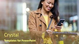  Presentation with electric scooter - Presentation theme with electricity - activating electric scooter from smart background and a tawny brown colored foreground