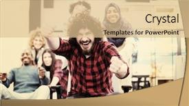  Presentation with fun work - Audience pleasing presentation design consisting of active breaks - multiethnics startup business team backdrop and a  colored foreground