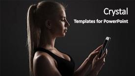  Presentation with fitness - Slides having active cells - portrait of a healthy fitness background and a dark gray colored foreground