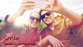  Presentation with tourism hiking - Presentation design featuring active cells - travel hiking technology tourism background and a coral colored foreground