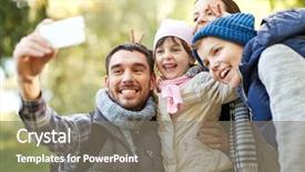  Presentation with tourism selfie - Beautiful slide set featuring active cells - travel tourism hike technology backdrop and a gray colored foreground