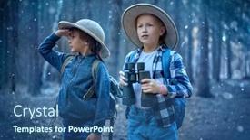  Presentation with kids - PPT layouts featuring active-children-two-curious-kids background and a  colored foreground