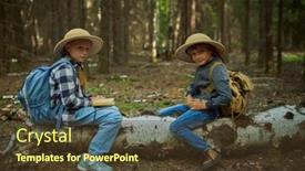  Presentation with expedition - Slide deck featuring active-children-two-curious-kids background and a  colored foreground