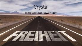  Presentation with lonely desert road - Cool new PPT layouts with active citizenship - freedom in german written backdrop and a light gray colored foreground