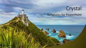  Presentation with new zealand silver fern black - Colorful theme enhanced with active eco and photo tourism backdrop and a light blue colored foreground