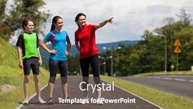  Presentation with kids - Colorful presentation theme enhanced with active-family-mother-and-kids backdrop and a  colored foreground