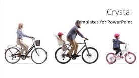  Presentation with bicycles - Beautiful slide deck featuring active-family-of-a-mother backdrop and a white colored foreground