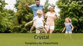  Presentation with play - Audience pleasing theme consisting of active family play soccer backdrop and a gold colored foreground