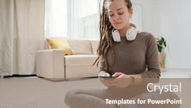  Presentation with scrolling - Slide set consisting of active-girl-with-dreadlocks-scrolling background and a coral colored foreground