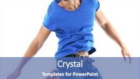  Presentation with active dipping sonar - Audience pleasing PPT theme consisting of active guy jumping in joy isolated on white backdrop and a ocean colored foreground