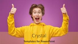  Presentation with bright yellow - Presentation theme enhanced with active-happy-teenager background and a gold colored foreground