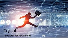  Presentation with active life - Colorful presentation theme enhanced with stock market conceptual 3d - active life position mixed media backdrop and a light blue colored foreground