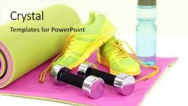  Presentation with carpet - Audience pleasing PPT theme consisting of active lifestyle - sport requisites on a carpet backdrop and a blonde colored foreground