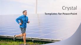  Presentation with solar farm - Audience pleasing presentation consisting of active-lifestyle-young-runner-man backdrop and a sky blue colored foreground