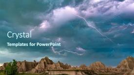  Presentation with dakota - Colorful PPT layouts enhanced with active-lightning-storm-over backdrop and a ocean colored foreground