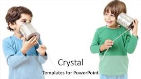  Presentation with listening - PPT theme featuring active listening - two boys talking background and a white colored foreground