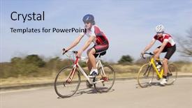  Presentation with bicycles - Beautiful PPT layouts featuring an open country road backdrop and a light blue colored foreground