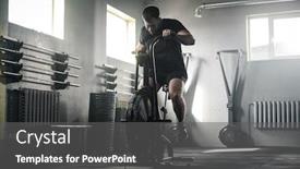  Presentation with stationary - Presentation theme enhanced with active-male-has-workout background and a gray colored foreground