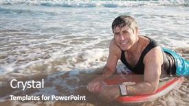  Presentation with boogie woogie - Audience pleasing slides consisting of active mature man on boogie backdrop and a violet colored foreground